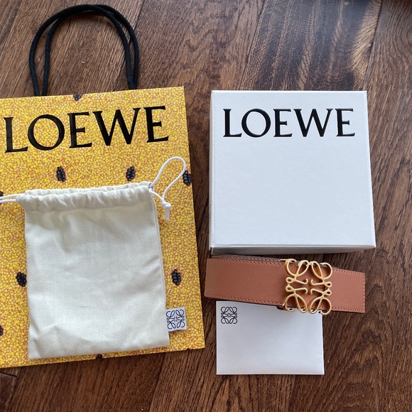 Loewe Accessories - Loewe Belt reversable gold black/beige 80 cm/ 4 cm